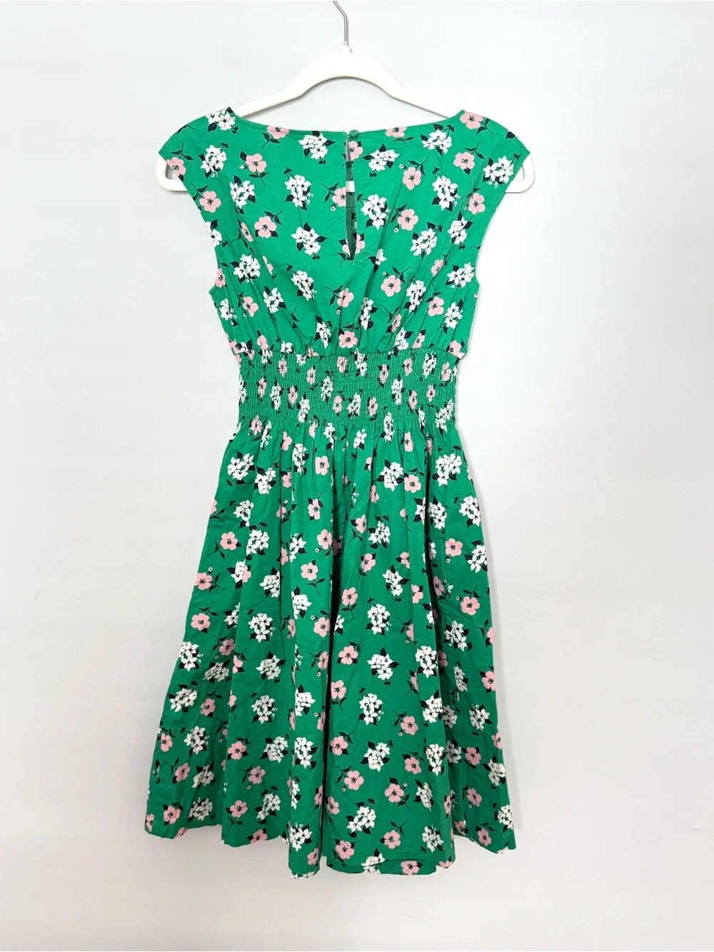 Kate Spade Lily Blooms Blaire Green Floral Smocked Dress Size S